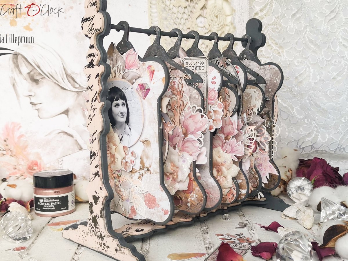 Handmade 3D wardrobe photo album with hanging pages