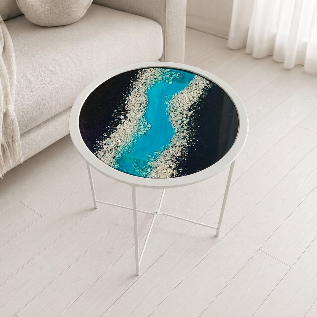 Turquoise River Table by Maria Lillepruun